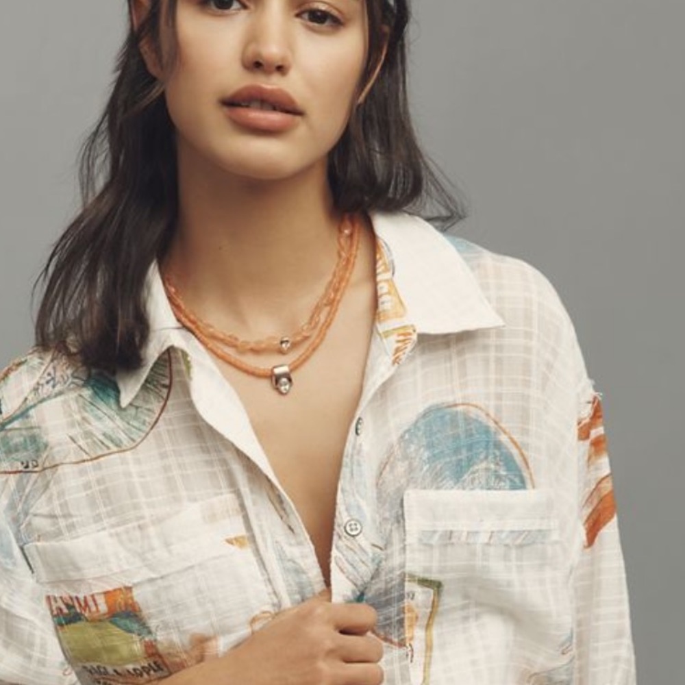 Women's Multicolor Button Down Shirt